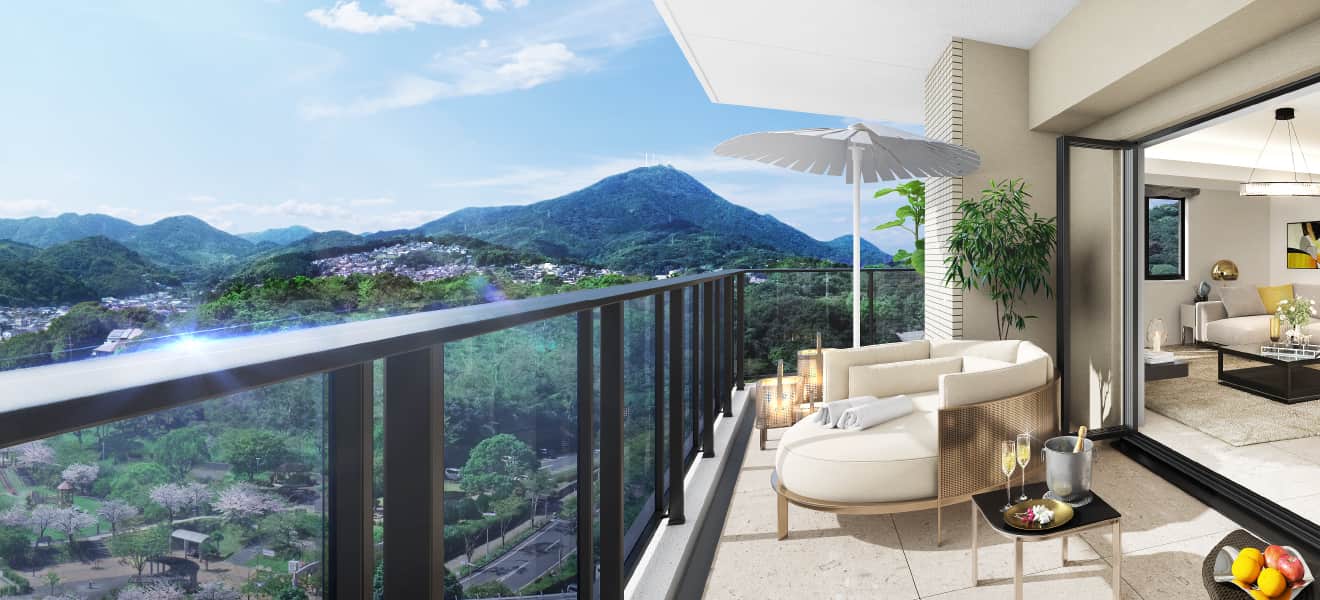 アーティックス到津の森セントラルパークのオープンエアリビングイメージCG